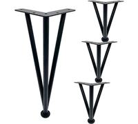 4-Piece Furniture Leg Set, Modern DIY Sofa Legs, Metal Triangular Replacement Feet,for Sofa/Table/Cabinet, Adjustable, with Base Plate Protector,Black-40cm/16in
