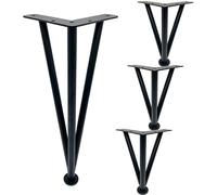 4-Piece Furniture Leg Set, Modern DIY Sofa Legs, Metal Triangular Replacement Feet,for Sofa/Table/Cabinet, Adjustable, with Base Plate Protector,Black-23cm/9in