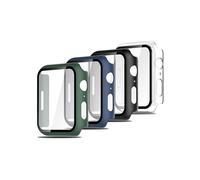 4-Piece Screen Protector Compatible with Apple Watch Series 7 41mm, 2-in-1 Case: Hard PC Frame and HD Tempered Glass
