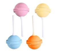 4-Piece Silicone Lollipop Mold Set - Colorful Ice Cube Tray Maker | DIY Ice Cream Whiskey Chilling Container | Reusable Dessert Making Tool For Home Kitchen Freezer Use Multi Use