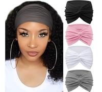 4 Piece Sport Headbands Breathable Workout Hair Bandeau Reversible Design Fitness Headwear For Women Teens Adults Polyester Yoga Headdress Women Hair Accessory