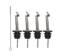 4-piece stainless steel wine pourers, spill-proof and dust-proof, suitable for various types of bottles