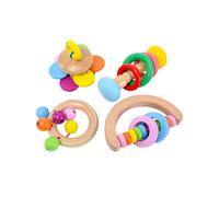 4 Pieces Bird Toys Natural Wood Training Toy for Small Medium Large Parrots