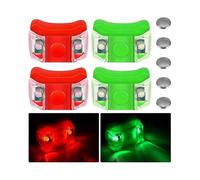 4 Pieces Boat Bow Lights Red and Green LED Boat Navigation Lights with 5 Pieces Button Batteries for Boat Kayak Pontoon Hovercraft