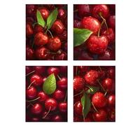 4 Pièces Diamond Painting Enfant Usine Diamond Painting Petit Format 40x55cm Peinture Diamant Kit Broderie, DIY 5D Perle Diamant a Coller Débutants Loisirs Créatifs Décoration Salon Murale Fruit z575f