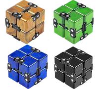 4 Pieces Infinity Cube Fidget Toys Prime Mini Infinity Cube Desk Toy Abs Cube Toys for Kill Time, Stress
