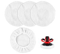 4 Pièces Lana de Cordero Almohadillas pour Machines à Polir de 220 mm-250 mm, Machine à Polir Sans Fil pour Ce-Cb 18/254 Li&Cc-Po 90, Adecuadas para Pintura del Coche, Pulido de Metal y Madera