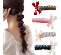 4 Pieces No Damage Soft Elastic Spiral Hair Ties, Hair Ties For Women Braided Telephone Spiral, Twisted Hair Wire Pony Hairwire, Soft Stretchy Hair Accessories (G)