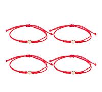 4 Pieces Red Heart Shaped Bracelets for Bride, Girlfriend, Sister, Friend, Friendship Bracelet, Braided Bracelet for Women Girls Men Handmade Braided Bracelet Rope Bracelets