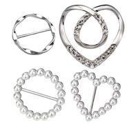 4 Pieces Scarf Ring Clip, Metal Circle Buckle for Belt, Shawl Ring Tie Clips Belt Buckles Women BuckleRing for Loose Silk Scarf T-Shirt Clothes, Shirt, Waist Clips, DressClips