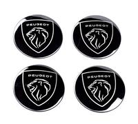 4 Pieces Tapas del buje para Peugeot new 108 208 2008 308 3008 408 4008 508 5008, 56mm Tapas centro Cubos de Auto, impermeable Inoxidable, Cubierta Decorativa Readaptar con Logo Emblema Pegatina
