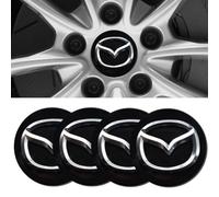 4 Pieces Tapones Adhesivos para Tapacubos, para Mazda CX-3 CX-5 CX-60 MX-30 Mazda 2 Mazda 3 Mazda 6 56mm Tapacubos de Ruedas Tapas Centrales Material Impermeable al Agua Accesorios de Estilo