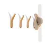 4 Pieces Wall Mounted Wooden Coat Hooks Natural Wood Wall Mount Simple Modern V Shaped Wall Mounted Storage Coat Rack for Hanging Coats Hats Bags Towe