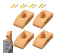 4 Pieces Wooden Quilt Tapestry Hanger Set Wall Display, Rustic Wood Clip Holder 3.15x1.57x1.57in Hanging Artwork, Aesthetic Decoration for Home or Office