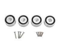4 pies de aislamiento para altavoces, amortiguadores de vibraciones de aleación de aluminio para altavoces, amplificador, reproductor de CD y DVD, tocadiscos, almohadillas con punt (Plata)