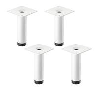 4 pies para muebles SOTECH LIMA Altura 100 mm, Ø 25 mm Altura regulable 10 mm blanco mate Pies de vitrina Pies de zócalo Pies de armario