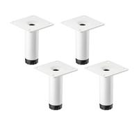 4 pies para muebles SOTECH LIMA Altura 80 mm, Ø 25 mm Altura regulable 10 mm blanco mate Pies de vitrina Pies de zócalo Pies de armario