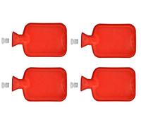 4 pieza Agua Caliente Rojo | Botella goma 1 L | cama wärmflaschen térmica