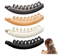 4 Pieza Banana Clip,Pinza Pelo Hair Clips Pinzas Pelo Mujer Cabello Accesorios,Rizado Pasadores Pelo Mujeres Platano Hairpin Volumen Pasador Peluqueria Grandes Coleteros Mediana Accesorio para Rizos