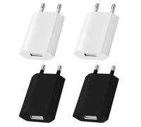 4 Pieza Cargador USB, Enchufe USB 5V 1A, Cabezal Enchufe 5V 1A, Adaptador Pared Universal para Carga Rápida, Carga Cabezal Alimentador Movil Carregador Compatible con Samsung, iPhone, Tablets