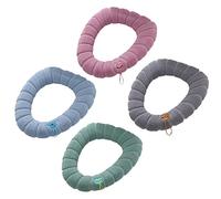 4 Pieza Fundas de Felpa para Asiento de Inodoro Almohadilla Calentador de Inodoro Asiento Inodoro Estirable Cojines Antibacteriana,Suaves,Cálido para La Mayoría de Los Inodoros Familiares Tipo O-U