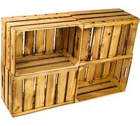 4 pieza nueva Kistenkolli Cajas Caja, manzana caja, caja de vino del antiguo país + + + natural 54 x 35 x 30 cm