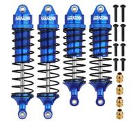 4 piezas 1:10 escala coche RC amortiguador delantero y trasero montado conjunto compatible con 1/10 Traxxas Slash/Rustler/Stampede 4x4 4WD actualización piezas de repuesto#5862(Azul)