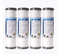 4 piezas 1 micrón y 2,5" x 10" algodón PP, elemento filtrante compuesto carbono sinterizado cáscara coco, dispensador agua universal cocina 10 pulgadas