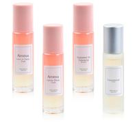 4 Piezas 10ml Perfume feromonas mujer, Elegante Encanto duradero Mujer Roll-on Perfume, 4 aromas florales y frutales perfumes de mujers para citas fiestas viajes y negocios