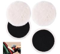 4 Piezas 125 mm Almohadillas Pulido Lana con Velcro, Kit Discos Pulido Pulidoras con Lijadora Excéntrica,Almohadilla para Encerar y Pulir Pintura Faros Coche,Almohadilla para Automóviles Madera Barcos