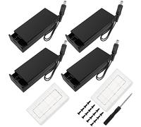 4 Piezas 18650 Soporte de Batería, KUOQIY 2 x 3.7V Caja de Soporte de Batería con Enchufe de CC y ON/OFF y Tapa, con 2 Piezas Caja de Batería de Plástico y Destornilladores y Tornillos