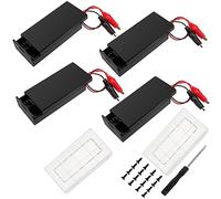 4 Piezas 18650 Soporte de Batería, KUOQIY 2 x 3.7V Caja de Soporte de Batería con Pinzas de Cocodrilo y ON/OFF y Tapa, con 2 Piezas Caja de Batería de Plástico y Destornilladores y Tornillos