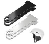 4 piezas (2 pares) de soportes de extensión para candado de casco de motocicleta, color negro y plateado, de metal, para cascos con cierre de liberación rápida, para fijación en motocicletas.