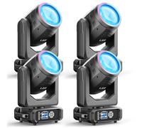 4 piezas 200W LED Cabeza Móvil Luces de Discoteca, Luz de escenario RGBW Beam con 18 Prismas 11+1 Colores 14+1 Patrones Clubes Fiestas Conciertos Discotecas DJ