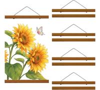 4 Piezas 31 cm Marco Magnético para Pósteres de Madera para Bricolaje Fotos | A3 Barra Magnética para Pósteres para Carteles, Fotos y Obras de Arte, Ideal para Decorar Hogar, Oficina o Estudio