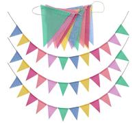4 Piezas-32M Banderines de Tela Pastel Arco Iris banderines al Aire Libre Impermeable para cumpleaños, Primavera, Pascua, Aula, Escuela, jardín, Festival, Carnaval, graduación, Interior, guirnaldas