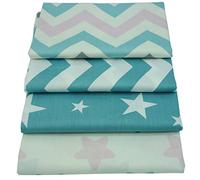 4 piezas 40cm * 50cm Estrellas impreso tela de algodón para patchwork,telas para hacer patchwork, telas tilda, retales de telas, tela algodon