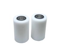 4 piezas 5/6/7/8/10 diámetro del agujero 30mm diámetro 50mm longitud rodillo recubierto de POM rueda de acetal de doble rodamiento rueda guía de plástico(Size 6x30x50mm)
