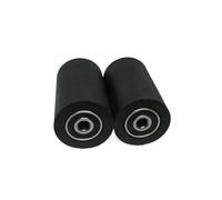 4 piezas 5/6/7/8/10 mm de diámetro del orificio 30 mm de diámetro 50 mm de longitud rueda de presión de poliuretano doble rodamiento rueda guía de PU rodillo de cinta transportadora(Size 8x30x50mm)