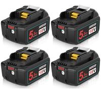 4 Piezas 5500mAh Batería de Repuesto para Makita Batería 18V 5.5Ah BL1850 BL1850B BL1830 BL1860B BL1860 BL1845 BL1835 BL1815 194205-3 LXT-400 con Pantalla LED