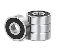 4 piezas 6301-2RS Rodamientos de bolas 12x37x12mm Acero Cromado y Pre-lubricado, 6301RS Rodamiento Rígido de Bolas profunda con Doble Sello de Goma, para Cojinetes de Patines, Skateboard