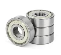 4 Piezas 6302ZZ Rodamiento de Bolas, 15x42x13mm Acero cromado con Doble junta metálica, Pre-lubricado, 6302Z Rodamientos Rígido De Bolas para Monopatines, Scooters