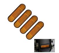 4 Piezas 96 x 24 mm Moto Bicicleta E4 Reflector Autoadhesivos Amarillos para Moto, Bicicleta, Scooter, Camión y Tractor - Reflector E4 Rectangular Cat’s Eye Trasero