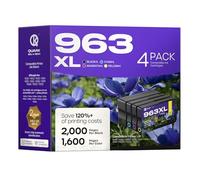 4 Piezas 963XL Compatible para HP 963 963 XL Cartuchos para HP OfficeJet Pro 9010 9012 9013 9014 9015 9016 9018 9019 9020 9022 9023 9025 9026 9028 (Negro, Cian, Magenta y Amarillo)