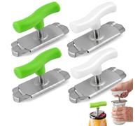 4 Piezas Abrelatas Manual, Abridor de Tapa, Abridor de Tarros | Abridors de Frascos Abridorde Tapas de Rosca, Abridors de Botellas de Acero Inoxidable, para Manos Débiles (Verde/Blanco)