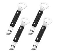 4 Piezas Abrelatas Manual, Abridor de Tarros de Acero Inoxidable, Abrebotellas Profesional Multifunción, Perforador de Latas para Cervezas, Latas, Bebidas