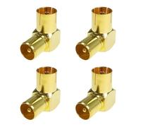 4 Piezas Adaptador Antena Ángulo 90 Grados, Ángulo Coaxial Enchufe PAL Macho a Hembra Conector Coaxial RF para Cable de Antena Televisión Satélite DVB-T DVB-T2 HDTV Receptor Señal Coaxial Compacto