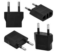 4 Piezas Adaptador Enchufe Americano a Europeo, Adaptador de Conversor Español a EE. UU, Adaptadores De Viaje Universal, Plug Adaptor a 2-Pin USA para Europa/USA/US/Canadá/México (US to EU, Negro)
