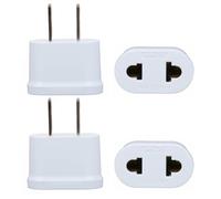 4 Piezas Adaptador Enchufe Europeo a Americano Adaptador USA Europa para Europa/USA/Us/China/Japón/Canadá/México/Acerca, Blanco