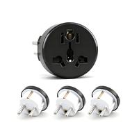 4 Piezas Adaptador Enchufe Universal para España, Adaptador Universal Enchufe Viaje Compatible con Reino Unido, EE. UU., China, Italia, Suiza, Travel Adapter y Adaptador Enchufe Americano a Europeo
